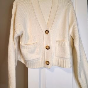 Dynamite White Cropped Cardigan